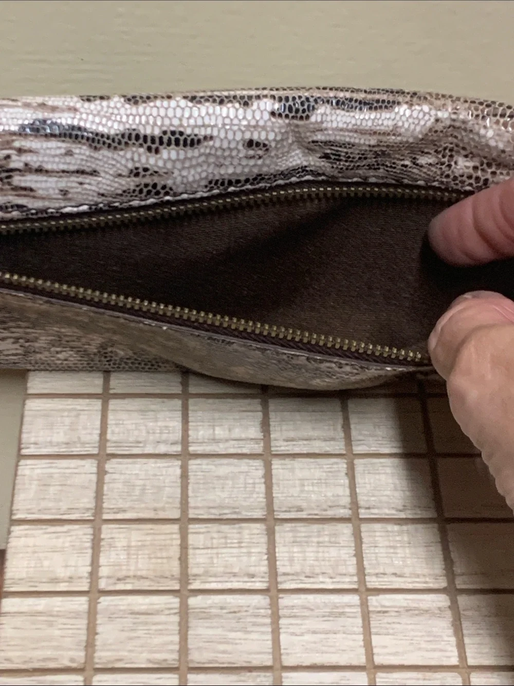 HOBO Snake Print Leather Wallet